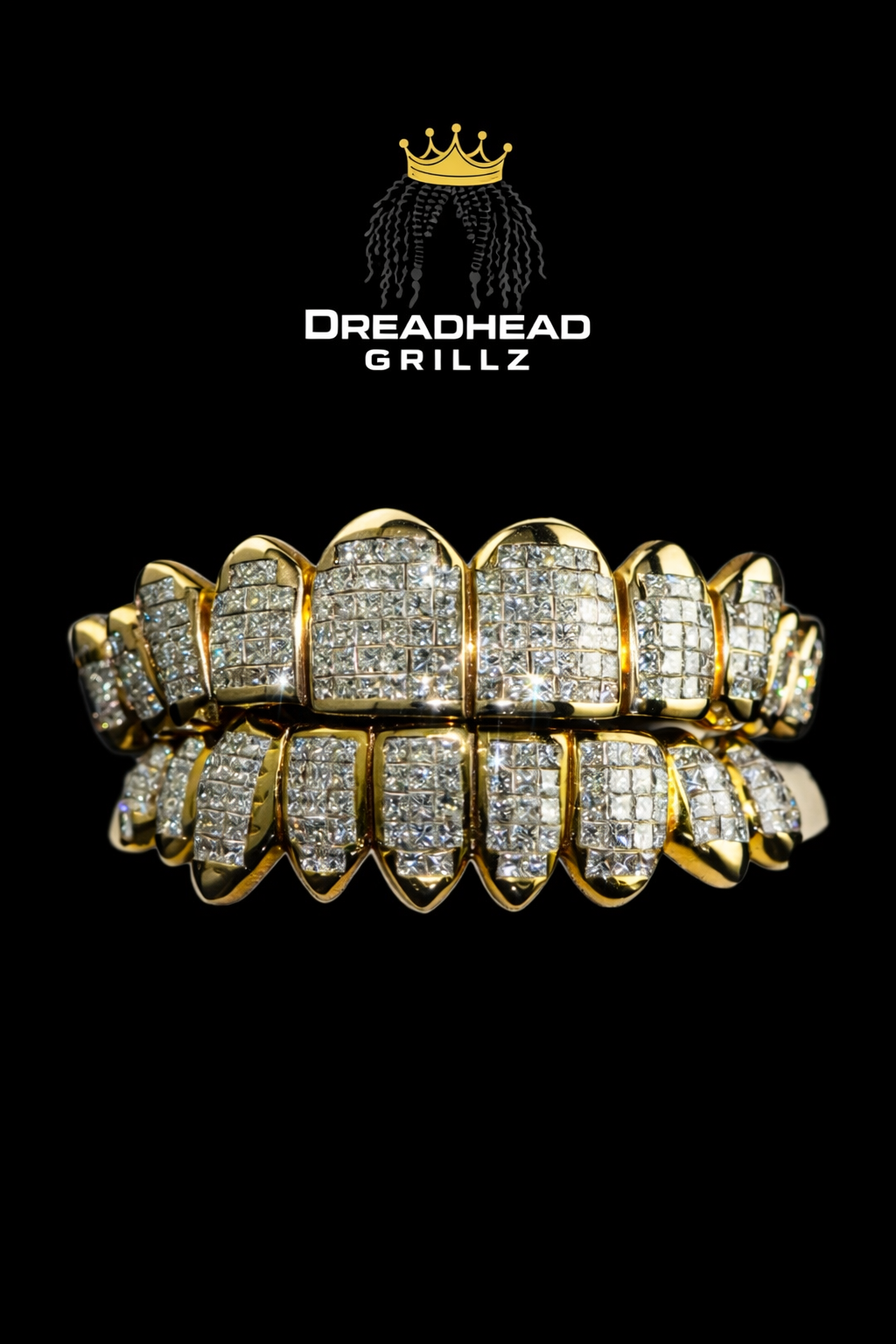 Invisible Princess cut custom Grillz  10 on 10